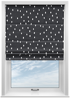 Ink Spots, Black and White - Twist&Fit Roman Blind